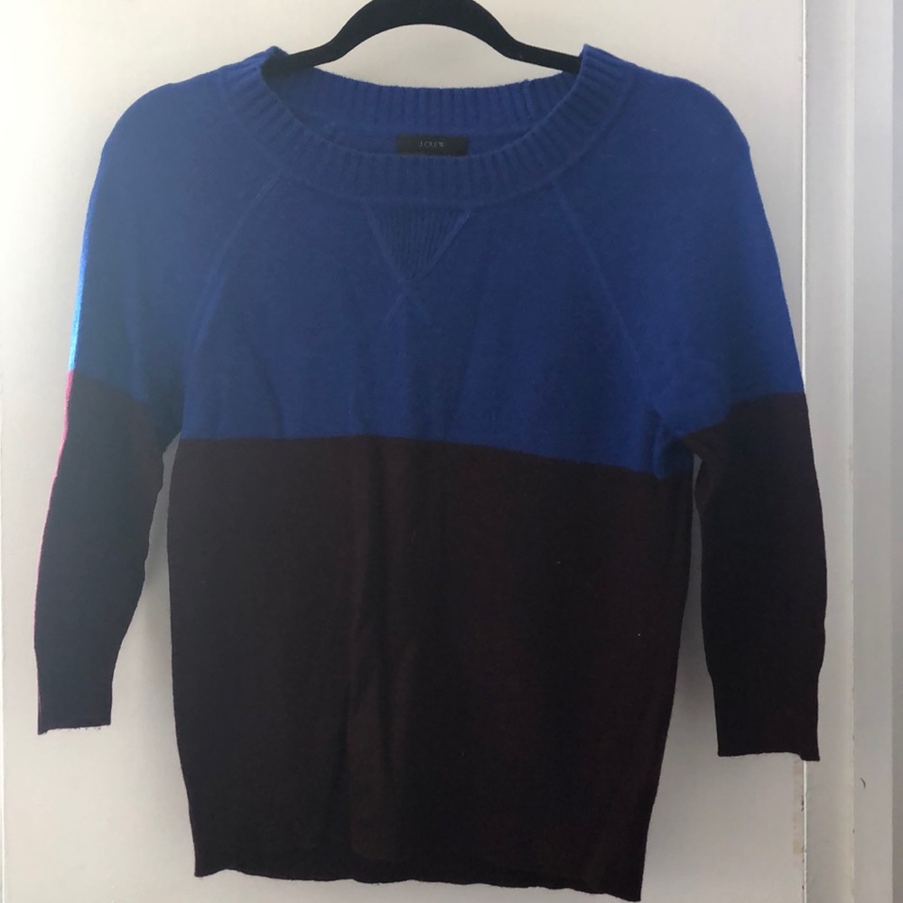 J.Crew cashmere blend colour block sweater XSmall
